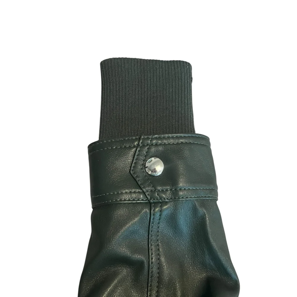 Blank NYC Faux Leather Jacket Green Small - Picture 6 of 11